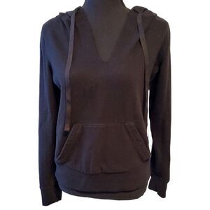 Plush & Lush Black Raw Neckline Hoodie